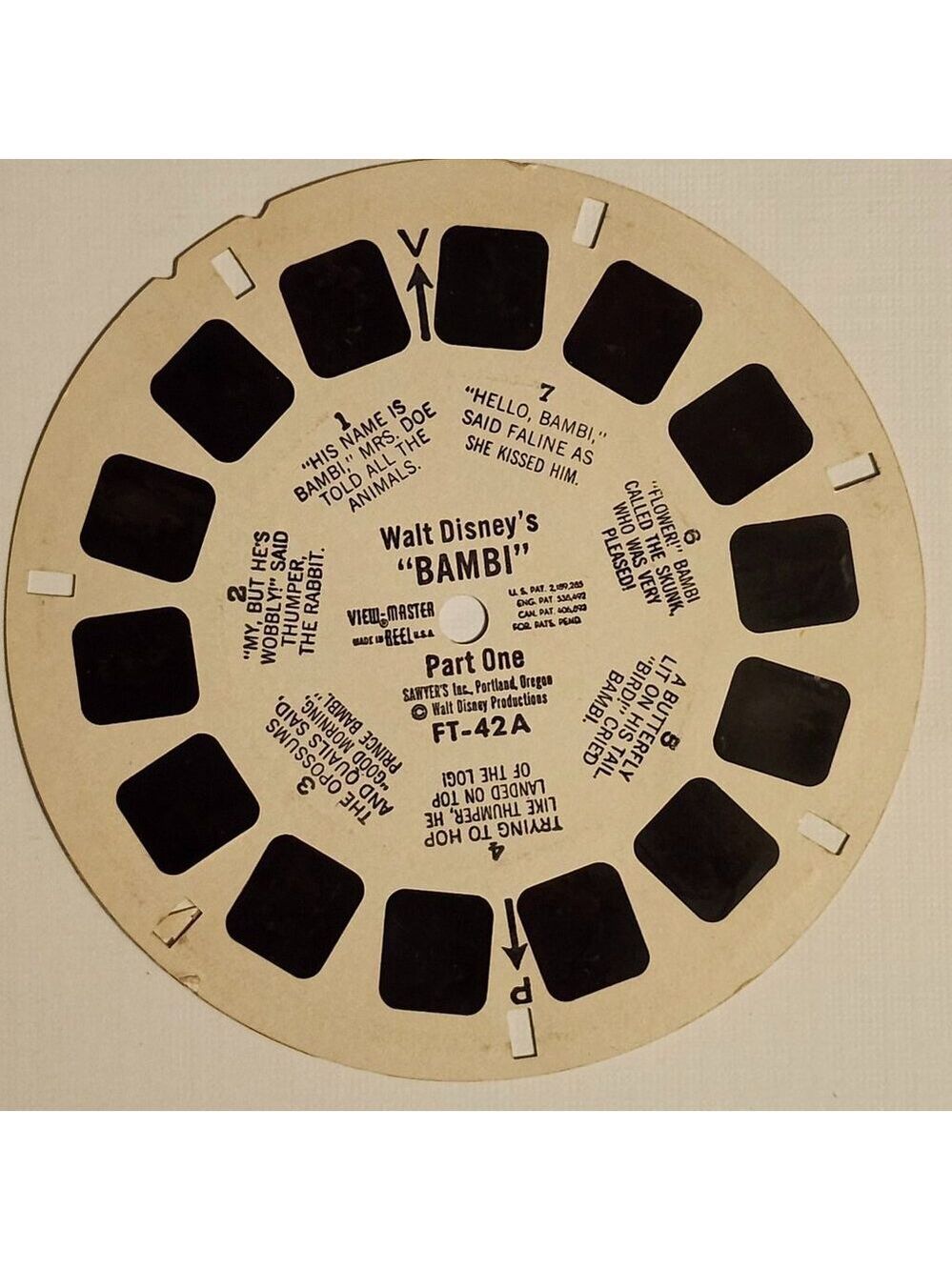 WALT DISNEY BAMBI View Master Reel Part One